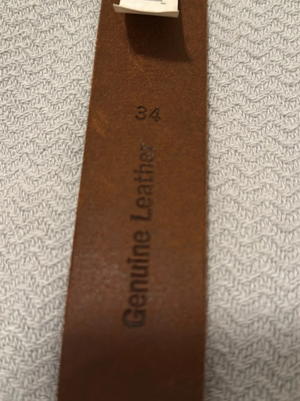 Timberland Brown Leather Belt with Brass-Tone Buckle 34 inches